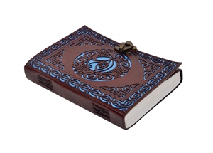 Eye Of Horus Cut Work Designs Handmade Genuine Leather Side Stitching Cover Blank White Paper Notebook With Antique Brass C-Lock - Product Image 2