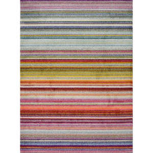 Multicolour Striped Viscose Flat Weave <b>Rug</b> Classic Hallway Runner for Bedroom - Product Image 1