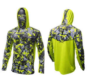 Hommes Performance Fishing Shirt Hoodie UPF 50 Plus Sun Protection Sportswear - Product Image 1