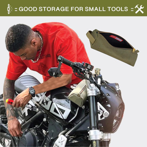 กระเป๋าใส่เครื่องมือผ้าใบแบบพกพา, กระเป๋าเก็บของอุปกรณ์เสริมสำหรับรถจักรยานยนต์กระเป๋าถือซิปขนาดกะทัดรัด - Product Image 6