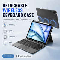 Étui clavier détachable ODM pour tablette avec pavé tactile en verre, coque magnétique rotative à 360° pour la vente en gros et l'approvisionnement en marque blanche