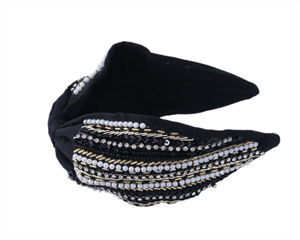 ที่คาดผมประดับลูกปัดสีดำคุณภาพพรีเมียม งานแฮนด์เมดประดับมุก คริสตัล และลูกปัดโลหะ สำหรับผู้หญิงและเด็กผู้หญิง - Product Image 2