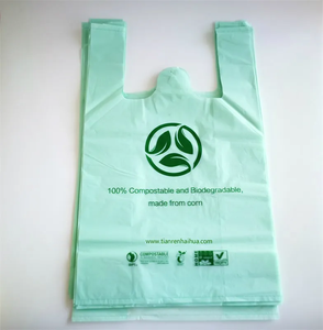 Venta al por mayor embalaje personalizado logotipo impreso respetuoso con el medio ambiente Biodegradable reutilizable lateral fuelle HDPE/LDPE tienda de comestibles bolsas de plástico - Product Image 4