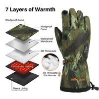 Guantes de Caza de Cuero Unisex para Clima Frío Extremo de Invierno, Camuflaje, Impermeables, Recargables, con Calefacción, Compatibles con Pantalla Táctil