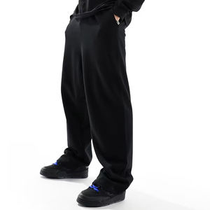 Vente en gros 100% coton pantalon pour homme personnalisé lavé lourd 450GSM couleur noire unie surdimensionné pantalon de survêtement confortable pour homme - Product Image 6