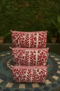 Ensemble 3 pièces Pochette à imprimé floral Sacs Boho Sac d'été en coton matelassé Cadeau de festival en vrac Petit voyage Shopping Sports Pique-nique - Product Image 4