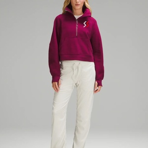 Sudaderas de Manga Larga con Media Cremallera, Ropa de Otoño con Bolsillo para Mujer, Sudadera Corta con Cierre de Cremallera, OEM 2025 - Product Image 3