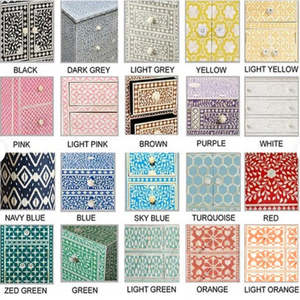 Meubles modernes incrustés d'os commodes commode de tiroir avec 2 tiroirs pour chambre à coucher et salon - Product Image 3