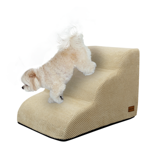 [AllmioPet] Escalier pour animaux de compagnie en tissu nuage à 3 marches, beige AMP 3 BE, marches pour chien et chat pour canapé, lit, usage domestique intérieur - Product Image 2