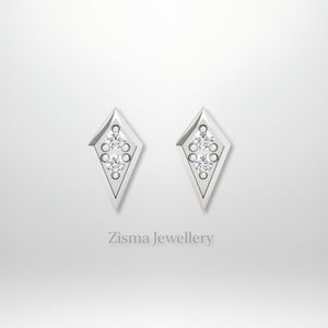 Boucles d'oreilles de luxe en forme de diamant Piercing Jewelry 14K 18K Solid Gold Real Lab Grown and Natural Diamonds IGI GIA Certified - Product Image 4