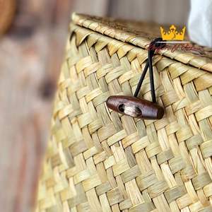 Herbe marin naturel carré boîte à mouchoirs couverture serviette stockage cuisine salle de bain fait à la main Vietnam maison hôtel Restaurant décoration de table - Product Image 2