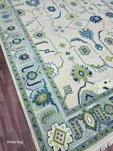 Haute qualité 12x15 Antique noué à la main Oushak laine tapis tailles traditionnelles coton matériel pour salon tapis ensembles exercice - Product Image 3