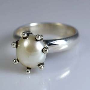 925 Sterling Silver Handmade Boho <b>Ring</b> Freshwater Pearl June Birthstone Jewelry Perfect Gift for Her Birthday or Anniversary - Product Image 4