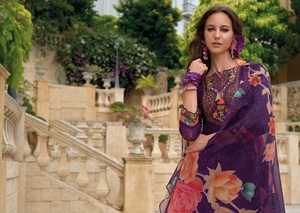 ด้ายออร์แกนซ่าชิกันคาริของแท้แขนและล่างออกแบบด้วยมือพิมพ์ลายดิจิตอลจากดีไซเนอร์ - Product Image 2