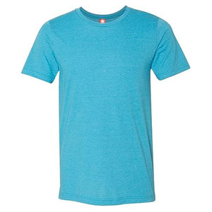 Coton de qualité de luxe coupe ample sérigraphie bleu clair t-shirt coton blanc régulier t-shirt hommes t-shirt - Product Image 3
