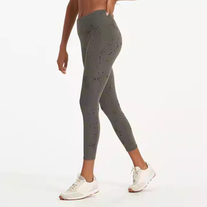 Leggings de yoga taille haute pour femmes, tendance, couleur unie, matière Spandex de haute qualité, combinaison de sport - Product Image 2