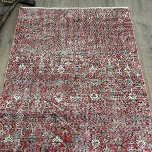 พรมตุรกีขนาด 4.1x7.9 ฟุต พรมวินเทจ พรมลายจุดสีแดงทำจากขนสัตว์ - Product Image 4
