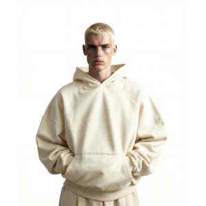 Sudadera con Capucha Orgánica Extra Grande Y27 - Lobo Ártico [520 GSM] Sudadera Ecológica - Product Image 1
