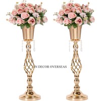 Verre clair et métal de qualité supérieure plaqué or de haute qualité fabriqué le plus fantaisie Unique Designer accessoires de décoration de mariage fournitures
