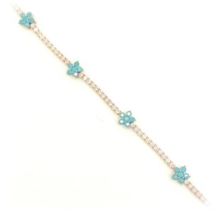 Cavigliera in pietra fiore blu