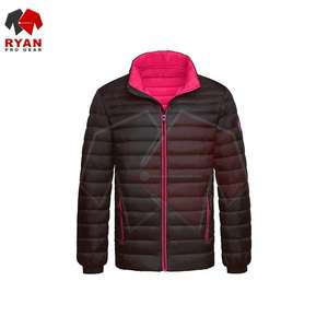 Veste matelassée d'hiver décontractée pour hommes col montant fermeture à glissière douce logo personnalisé couleur unie coupe-vent imperméable à l'eau - Product Image 5