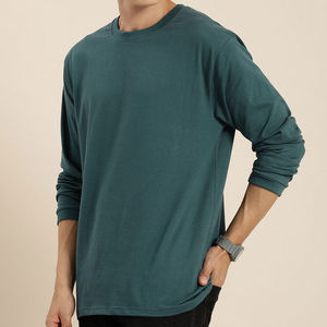 Camiseta Personalizada de Manga Larga con Cuello Redondo, 100% Algodón, Corte Regular, Lisa, Estampada para Hombre, Diseño de Logotipo Personalizado, Ecológica y Transpirable - Product Image 2