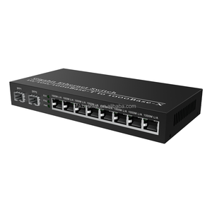 ราคาขายส่ง มีเดียคอนเวอร์เตอร์ไฟเบอร์เป็นอีเธอร์เน็ต 2xSFP 8xRJ45 พอร์ต 10/100/1000 Base-Tx เป็น 100Base-FX อีเธอร์เน็ตไฟเบอร์สวิตช์ - Product Image 2