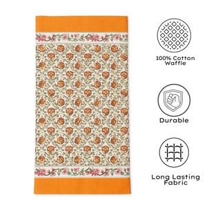 Toalla de Algodón Estilo Waffle Ecológica de Jaipur, Estampada a Mano con Pigmentos, Diseño Boho por Artesanos Indios, Suave, de Secado Rápido, con Tintes No Tóxicos - Product Image 4