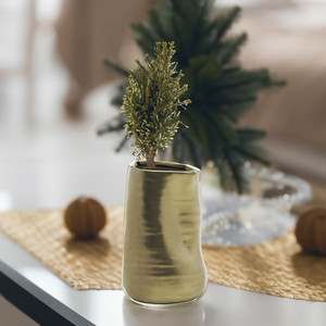 CUB6506GD - Gold Formed <b>Vase</b> - 6.1 H - Product Image 3