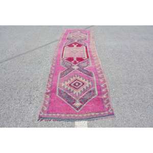 Tapis Kilim Turc Vintage 3.1 X 10.1ft Rose Gris Patchwork Design Laine Latex pour Salon Couloir 9x12 Rectangle Jute Tapis - Product Image 1