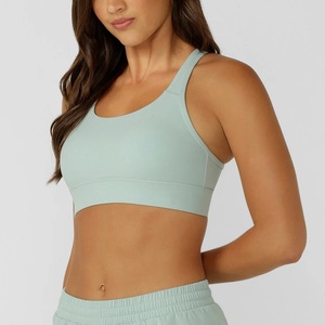 Women's High Support Cross Back Yoga <b>Bra</b> with Four-Way <b>Stretch</b> Sweat-Wicking Breathable U Neck Sports Fitness Gym Plus Size - Product Image 2