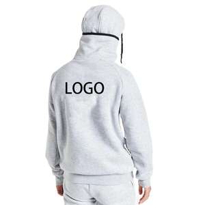 MOVATEXTILE-Survêtement à capuche de couleur unie avec couvre-visage pour la saison d'hiver-Survêtements en coton à manches longues - Product Image 3