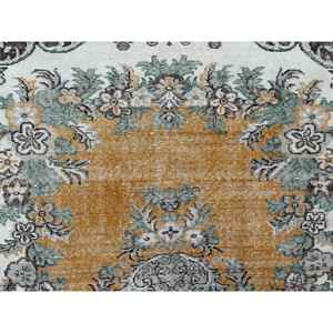 Alfombra Turca de 4.8x8.5 pies, Alfombra Vintage Grande, Alfombra Oriental de Lana Amarilla - Product Image 3