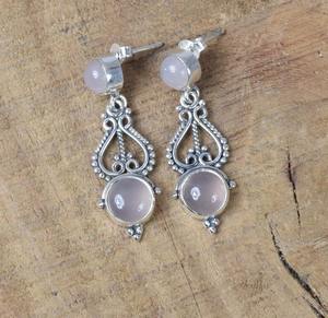 Tendance 925 Sterling Silver Rose Quartz Gemstone Stud Boucles D'oreilles Bijoux À La Main Boho Style Boucles D'oreilles Bijoux pour Femmes Cadeau - Product Image 1