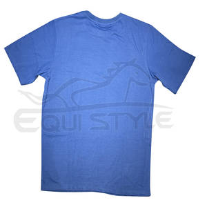 T-shirt surdimensionné bleu en coton sergé Streetwear lourd unisexe mode respirant Anti-rides grande taille OEM t-shirts en gros - Product Image 2