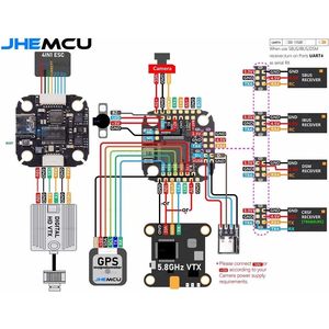 Contrôleur de vol JHEMCU Noxe F722 avec boussole OSD BEC baromètre Blackbox couleur noire pour drones RC - Product Image 5