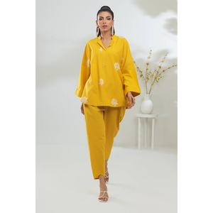 Conjunto Coordinado Bordado de Poliviscosa IPST-44172, Tela Crepé, Blusa de Manga Tres Cuartos - Product Image 3