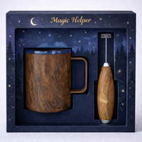 Ensemble de tasse à mélanger électrique avec mousseur à lait, coffret cadeau pour le café, logo personnalisé, vente en gros de tasse à mélanger électrique et de mousseur à lait