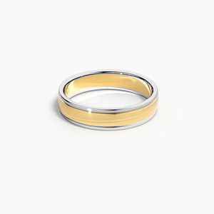Anillo de Boda Bicolor con Incrustaciones - Product Image 1