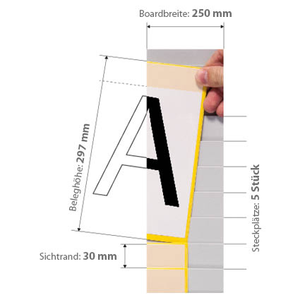 Cardplan - Sistema di inserimento tavola di pianificazione per DIN A4 verticale / A3 orizzontale, altezza del documento di 297mm - Product Image 1