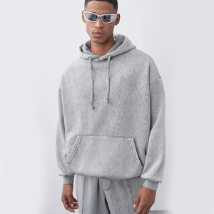 Ensemble de survêtements pour hommes Winters Heavyweight Acid Wash 100% coton Logo personnalisé Joggers à capuche 2 pièces avec strass Taille OEM - Product Image 3