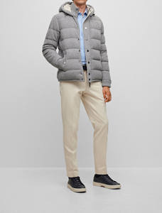 Chaqueta de Plumón Personalizada para Hombre, Color Negro Sólido, a la Moda, Elegante, de Alta Calidad, con Capucha, Cortavientos, en Oferta de Invierno - Product Image 2