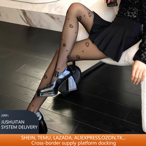 Женские прозрачные колготки с принтом - Product Image 2