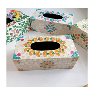 Mother of Pearl Inlay <b>Tissue</b> <b>Box</b> Cover Handmade Classic Mop Inlay <b>Tissue</b> <b>Box</b> With Acrylic Home Decorative Table Ware - Product Image 6