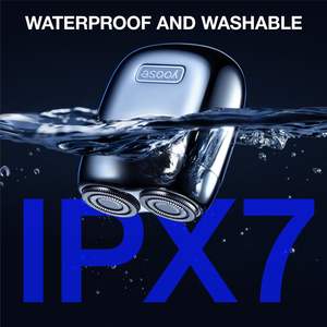 Mini Afeitadora Portátil para Hombre, Impermeable IPX7, Recargable por USB-C, para Rostro, Amarilla, para Casa o Viajes - Product Image 4