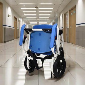 Silla de Ruedas Plegable con Asiento de EVA <span class=keywords><strong>para</strong></span> Adultos Mayores, Cuidado en el Hogar, Hospital, Silla Cómoda Médica OEM, Suministro al por Mayor de Fábrica - Product Image 4