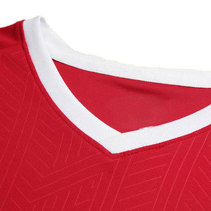 Ensemble de maillot de football personnalisé rouge pour hommes grandes tailles, col en V, manches courtes, polyester respirant anti-transpiration UPF 50, toutes saisons, adulte - Product Image 6