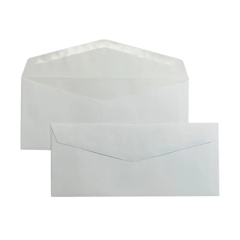 Otomatik ekleme #10 katlanır zarf 4 1/8x9 1/2 inç 24 lbs beyaz dokuma nemli posta zarfları See pencere