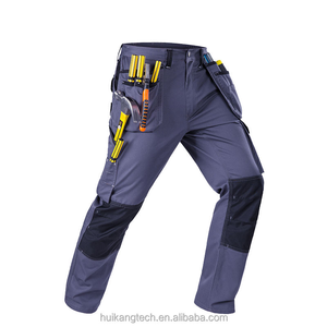 Pantalones DE TRABAJO DE mecánico carpintero duraderos al por mayor de primera calidad, pantalones Cargo multibolsillos para hombre con reflectores para construcción - Product Image 4
