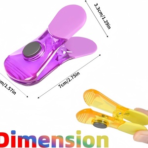 Clips Magnéticos para Bolsas, Juego de 6 Colores, 12 Imanes de Plástico para Refrigerador, Clips Multiusos para Bolsas de Alimentos - Product Image 2